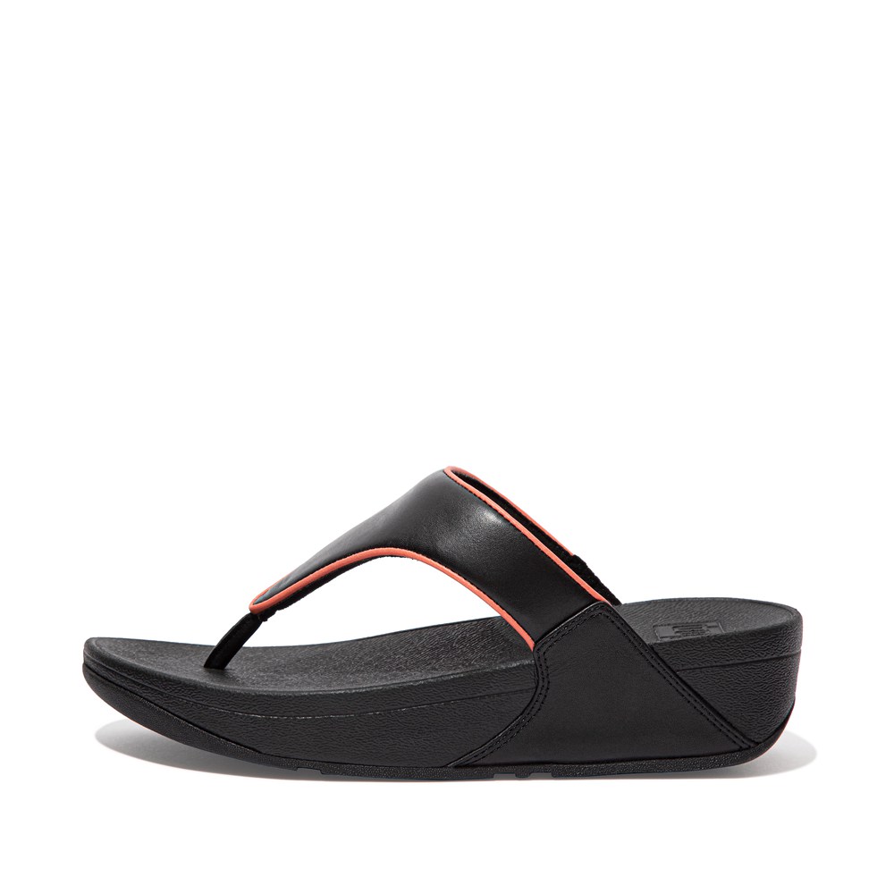 Fitflop Womens Sandals - Lulu Pop-binding Leather - Black - 830-BHOTIK
